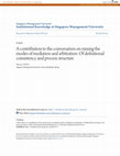 Research paper thumbnail of A Contribution to the Conversation on Mixing the Modes of Mediation and Arbitration: Of Definitional Consistency and Process Structure