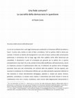 Research paper thumbnail of Una fede comune? La sacralità della democrazia in questione (2025)