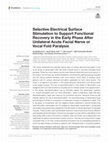 Research paper thumbnail of Selective Electrical Surface Stimulation to Support Functional Recovery in the Early Phase After Unilateral Acute Facial Nerve or Vocal Fold Paralysis