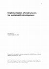 Research paper thumbnail of Implementation of instruments for sustainable development