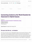 Research paper thumbnail of “Connecting Content to the World Outside the Classroom in Hybrid Classes.”