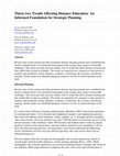 Research paper thumbnail of Thirty-two Trends Affecting Distance Education: An Informed Foundation for Strategic Planning