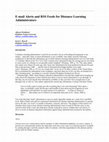 Research paper thumbnail of E-Mail Alerts and RSS Feeds for Distance Learning Administrators