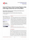 Research paper thumbnail of Giant Cell Tumor of the Proximal Phalanx of the Little Finger about One Case in Our Milieu