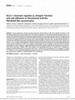 Research paper thumbnail of KCa1.1 channels regulate β<sub>1</sub>‐integrin function and cell adhesion in rheumatoid arthritis fibroblast‐like synoviocytes