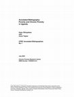 Research paper thumbnail of Annotated Bibliography: Poverty and Chronic Poverty in Uganda, CPRC Working Paper No. 34, CPRC Annotated Bibliographies No. 1