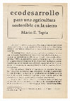 Research paper thumbnail of Ecodesarrollo para una agricultura sostenible en la sierra