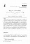 Research paper thumbnail of Authority and invisibility