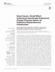 Research paper thumbnail of Great Cause-Small Effect: Undeclared Genetically Engineered Orange Petunias Harbor an Inefficient Dihydroflavonol 4-Reductase