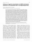 Research paper thumbnail of Influence of agonist concentration on AMPA and kainate channels in CA1 pyramidal cells in rat hippocampal slices