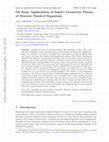 Research paper thumbnail of On Some Applications of Sakai's Geometric Theory of Discrete Painlevé Equations