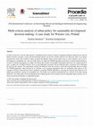 Research paper thumbnail of Multi-criteria analysis of urban policy for sustainable development decision-making: A case study for Warsaw city, Poland