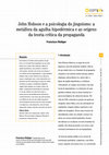 Research paper thumbnail of John Hobson e a psicologia do jingoísmo: a metáfora da agulha hipodérmica e  as origens da teoria crítica da propaganda.