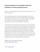 Research paper thumbnail of Thermal Dissipation and Variability In Electrical Breakdown of Carbon Nanotube Devices