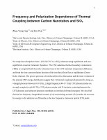 Research paper thumbnail of Frequency and Polarization Dependence of Thermal Coupling Between Carbon Nanotubes and SiO2