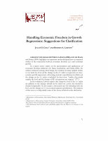 Research paper thumbnail of Handling Economic Freedom In Growth Regressions: Suggestions for Clarification