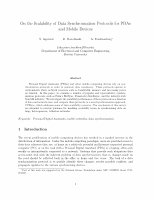 Research paper thumbnail of On the Scalability of Data Synchronization Protocols for PDAs and Mobile Devices