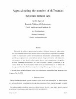 Research paper thumbnail of Approximating the Number of Differences Between Remote Sets