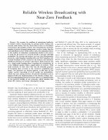 Research paper thumbnail of Reliable Wireless Broadcasting With Near-Zero Feedback