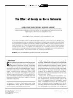 Research paper thumbnail of The Effect of Gossip on Social Networks