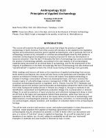 Research paper thumbnail of Anthropology 9110 Principles of Applied Archaeology