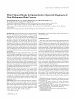 Research paper thumbnail of Pilot Clinical Study for Quantitative Spectral Diagnosis of Non-Melanoma Skin Cancer