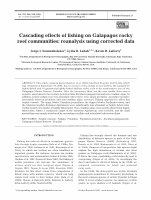 Research paper thumbnail of Cascading effects of fishing on Galapagos rocky reef communities: reanalysis using corrected data