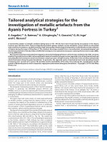 Research paper thumbnail of Tailored Analytical Strategies for the Investigation of Metallic Artefacts from the Ayanis Fortress in Turkey