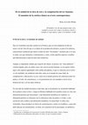 Research paper thumbnail of De la unidad de la obra a la completación humana. El mandato de la estética clásica en el arte