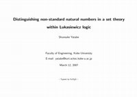 Research paper thumbnail of Distinguishing non-standard natural numbers in a set theory within Łukasiewicz logic