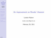 Research paper thumbnail of An improvement on Brooks' theorem