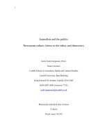 Research paper thumbnail of Wahl-Jorgensen, K. (2007). Journalists and the public: Newsroom culture, letters to the editor, and democracy. Creskill, NJ: Hampton Press.