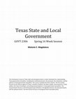 Research paper thumbnail of Texas State and Local Government (An Austin Community College Course Study Guide)