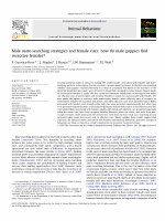 Research paper thumbnail of Male mate-searching strategies and female cues: how do male guppies find receptive females?