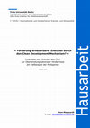 Research paper thumbnail of Förderung erneuerbarer Energien durch den Clean Development Mechanism? Potentiale und Grenzen des CDM zur Überwindung nationaler Hindernisse am Fallbeispiel der Philippinen.