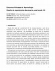 Research paper thumbnail of Entornos Virtuales de Aprendizaje: Diseño de experiencias de usuario para la web 2.0