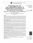 Research paper thumbnail of Explaining why the non-commodified sphere of mutual aid is so pervasive in the advanced economies: some case study evidence from an English city