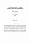 Research paper thumbnail of Learning mathematics by reading - A study of students interacting with a text