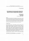 Research paper thumbnail of Techniques For Managing Projects Risk In Capital Budgeting Process