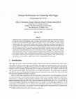 Research paper thumbnail of Human Performance on Clustering Web Pages