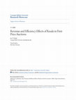 Research paper thumbnail of Revenue and efficiency effects of resale in first-price auctions