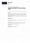 Research paper thumbnail of Epigraphic Bulletin for Greek Religion 1998