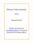 Research paper thumbnail of Duelo y melancolía-Sigmund Freud.