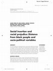 Research paper thumbnail of Social insertion and racial prejudice: Distance from black people and socio-political variables