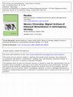 Research paper thumbnail of Memory Citizenship: Migrant Archives of Holocaust Remembrance in Contemporary Germany