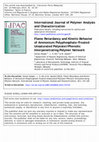 Research paper thumbnail of Flame Retardancy and Kinetic Behavior of Ammonium Polyphosphate–Treated Unsaturated Polyester/Phenolic Interpenetrating Polymer Network