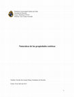 Research paper thumbnail of Naturaleza de las propiedades estéticas