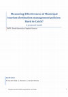 Research paper thumbnail of measuring local government tourism destination  policies: hard to catch? (Dutch)