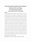 Research paper thumbnail of Firm Characteristics and the Extent of Voluntary Disclosure: The Case of Egypt