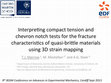 Research paper thumbnail of Interpreting compact tension and chevron notch tests for the fracture characteristics of quasi-brittle materials using 3D strain mapping